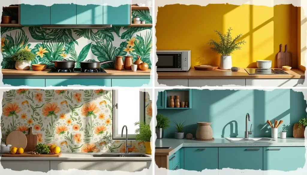 39 Ideias de Papel de Parede Para Cozinha Que Resistem Calor e Gordura 39 Ideias de Papel de Parede Para Cozinha Que Resistem Calor e Gordura